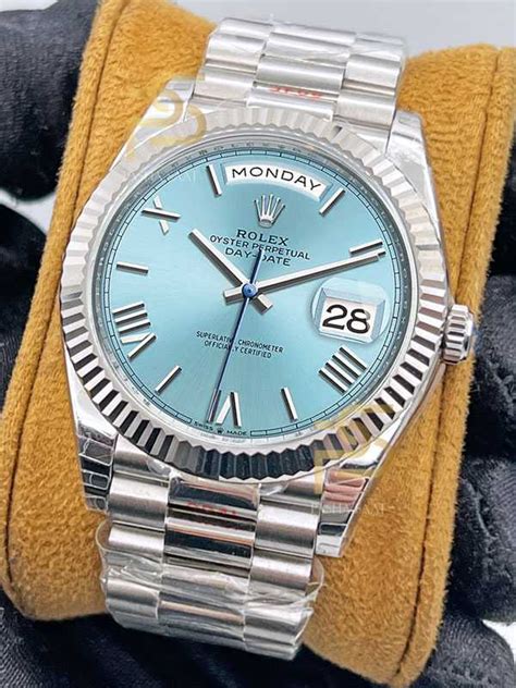 rolex day date blue replica|rolex day date alternative.